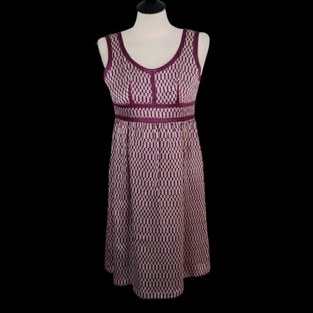 Proenza Schouler Purple Polka Dot Silk Empire Waist Sleeveless Dress Size 1